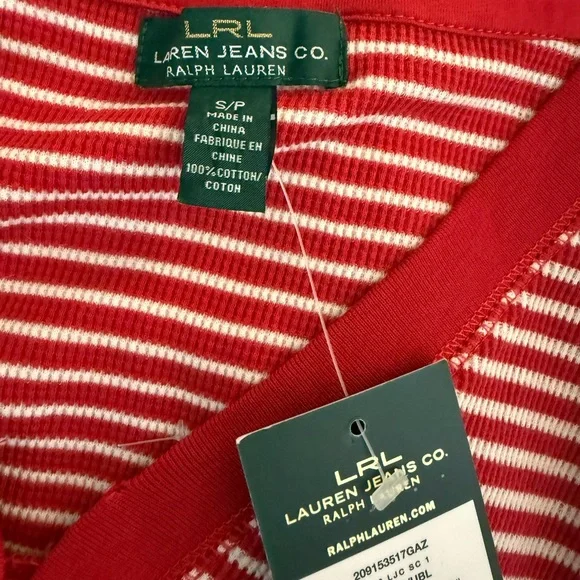 Ralph Lauren Red and White Striped Knit Top - Picture 2 of 8